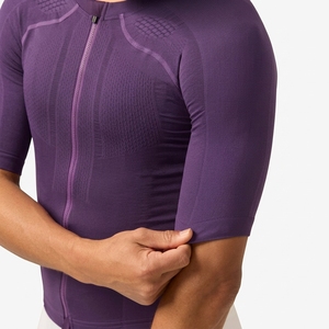 <b>Men's</b> Purple Short <b>Sleeve</b> <b>Cycling</b> <b>Jersey</b> Sweat-Wicking Breathable Quick Dry Seamless Sportswear Top - Product Image 3