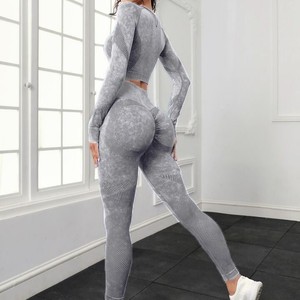 GYM 840 | Conjuntos de Yoga de Cintura Alta con Logotipo Personalizado cys para Mujer, Estilo Ajustado, Conjuntos Deportivos para Mujer, Top y Leggings, Ropa Deportiva - Product Image 5