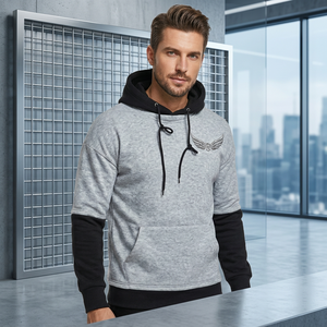 Sudadera con Capucha para Hombre, Corte Ajustado, Color Sólido, Tejido de Algodón, Estilo Casual para Otoño, con Bolsillos, Transpirable - Product Image 5