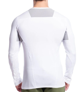 Men's Long Sleeve Compression T-<b>Shirt</b> <b>White</b> Quick Dry Moisture Wicking <b>Slim</b> <b>Fit</b> Sporty Base Layer O-Neck Knitted Polyester - Product Image 2