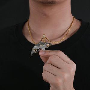 Pendentif Poisson en Argent Sterling Plaqué Or avec Moissanite, Forme Animale, Style Hip-Hop, Unisexe, pour Soirée, Micro-Incrustation, Coupe Brillante, Breloque - Product Image 5