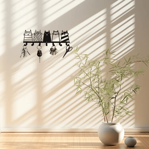 CIFbuy Modern Cat Themed 7 <b>Hook</b> Decor Rack Wall <b>Hooks</b> & Coat Storage Hanger with for Temu Pick up Service - Product Image 2