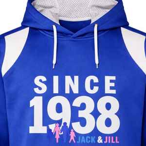 แจ็คแอนด์จิลล์มีฮู้ดสีฟ้ามีฮู้ดตั้งแต่1938กราฟิกสวมใส่สบายและมีสไตล์สำหรับวัยรุ่นและเด็ก - Product Image 5