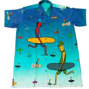 เสื้อเชิ๊ตพิมพ์ลายดอกไม้แขนสั้นของผู้ชายเสื้อผ้าลำลองผ้าคอตตอน100% ระบายอากาศได้ดีสำหรับฤดูร้อนสไตล์สตรีทแวร์โลโก้ออกแบบได้ตามต้องการ - Product Image 1