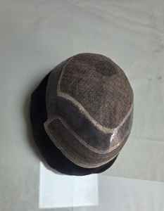 Taz Hair BD Peluca de Cabello Humano con Encaje Frontal para Hombres, Cabello Remy Indio, Ondas de Agua, con Parches Centrales - Product Image 6