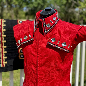 Chemise de concours d'équitation Western personnalisée Misha International Sp07, brodée de strass, pour femmes, Rodeo Queen - Product Image 1