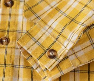 Camisa Casual de Primavera para Niños Adolescentes, a Cuadros, de Manga Larga, 100% Algodón, Transpirable y de Secado Rápido - Product Image 5