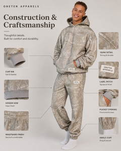 Custom logo Men's <b>Camouflage</b> <b>Tracksuit</b> Hoodie Elastic Waist Joggers Full Sleeve Casual Winter Waterproof 2 1 Breathable Comfort - Product Image 5