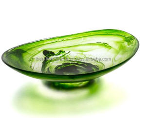 Ensaladera de resina transparente ovalada poco profunda ecológica de alta calidad artesanía artesanal estilo clásico técnica personalizada para regalos - Product Image 3