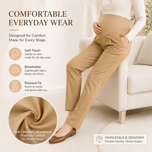 <span class=keywords><strong>Pantalon</strong></span> de <span class=keywords><strong>grossesse</strong></span> décontracté en coton à jambe droite, coupe <span class=keywords><strong>ample</strong></span>, pour la maternité (ventre en haut) - Vente en gros - Product Image 3
