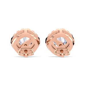 Pendientes de Diamante Cultivado en Laboratorio con Certificación IGI, Corte Cojín, Halo, Oro de 9 Quilates, Minimalistas, Regalo para Bodas y Fiestas - Product Image 3