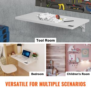 Tavolo Pieghevole da Parete 31,5 X 15,7 Pollici, Scrivania Flottante con Supporto in Ferro per Camere da Letto Piccole - Product Image 6