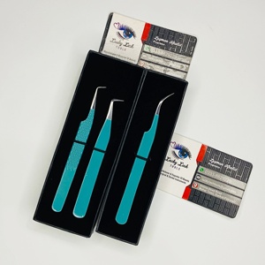 แหนบต่อขนตา Lucky Lash Tools Private Logo 45 90 ปลายไฟเบอร์ สแตนเลสสตีล จับขนตาได้อย่างแม่นยำ แข็งแรง บางเฉียบ ตรง สำหรับต่อขนตาแบบวอลลุ่ม - Product Image 5