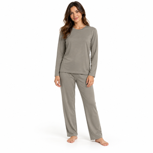 Conjunto de Pijama de Forro Polar para Mujer, Manga Larga, Suave, Informal, Holgado, Dos Piezas, Ropa de Dormir, ODM OEM 5XL - Product Image 1