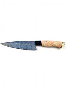 Cuchillo de Cocina Artesanal de Acero de Damasco con Mango de Madera de Arce Estabilizada, Herramienta Culinaria - Product Image 5