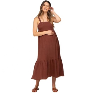 Robe ample d'été pour femmes enceintes, robe longue de maternité, robe d'allaitement en coton - Product Image 4