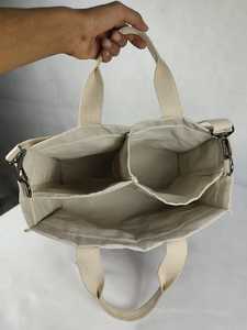 ORKID Canvas <b>Tote</b> <b>Bag</b> Two Tone Shopping Carry <b>with</b> <b>Shoulder</b> <b>Strap</b> Custom Logo for Supermarket/Groceries & Daily Retail Use - Product Image 4