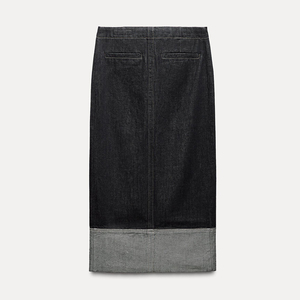 Jupe longue droite zippée pour femme, élégante et décontractée, fabrication OEM, vente en gros, fournisseur en vrac, qualité export - Product Image 2