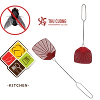 Raquette à mouches extra longue avec manche en fil métallique, pratique pour l'intérieur et l'extérieur, suspendue, sûre pour les enfants et les animaux domestiques, solide et flexible, tue les insectes