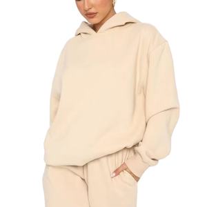 Conjunto de sudaderas con capucha y pantalones de chándal de lana para mujer, ropa de calle de peso pesado personalizada, novedad - Product Image 4