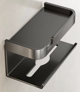 Porte-papier toilette mural moderne sans perçage, support de rangement auto-adhésif pour rouleaux de papier, accessoire de salle de bain - Product Image 1