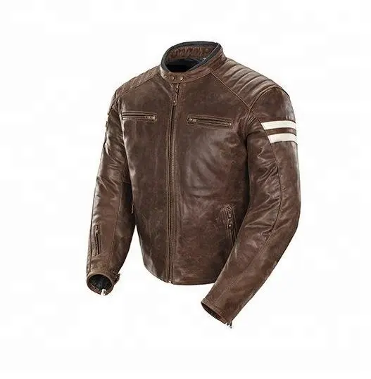 Sheep Leather Men Jacket With Your Own Private Label Logo Design Fashion Leather Plus Size Men's Jackets Warm Brown Coat