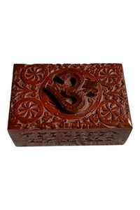 Caja de Joyería de Madera Tallada a Mano, Rectangular, con Cierre, Tapa con Bisagras, Organizador de Recuerdos para el Hogar y la Oficina - Product Image 4