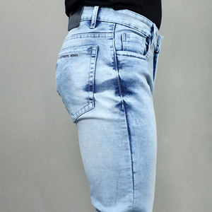 Jean pour homme Gex bleu clair, coupe droite, taille mi-haute, extensible, qualité supérieure, best-seller - Product Image 3