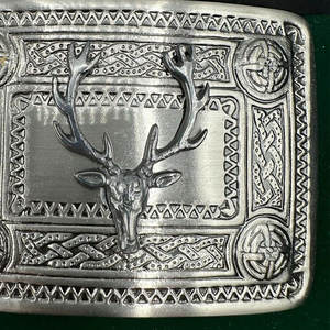 Impresionante Hebilla de Cinturón Antigua con Cabeza de Ciervo, Pieza Tradicional, Placa Rectangular, Nudos Celtas, Venta al por Mayor 2026 - Product Image 5