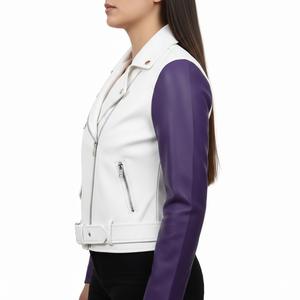 แจ็คเก็ตหนังแท้สำหรับผู้หญิงสไตล์พังก์  ลายหัวกะโหลกน้ำตาล  ลายซานตา มูเอร์เต  กันลม  เป็นมิตรกับสิ่งแวดล้อม  สำหรับฤดูหนาว - Product Image 6