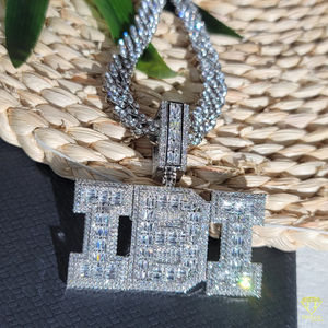 KYLIN, cadena de estilo Hip Hop de lujo para hombres, colgante de diamantes de moissanita helada elegante, joyería fina personalizada, estilo rapero llamativo - Product Image 3