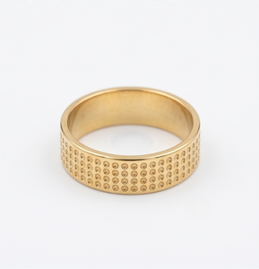 DIVYORO แหวนวงแหวนลายจุดชุบทอง 22k สำหรับผู้ชายคลาสสิก - Product Image 1
