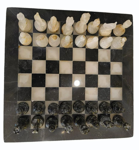 Juego de Ajedrez de Resina de Lujo Hecho a Mano Ecológico Azul/Marfil, Kit de Ajedrez Internacional con Figuras, Artesanía de Resina para Fiestas y Días Festivos - Product Image 4