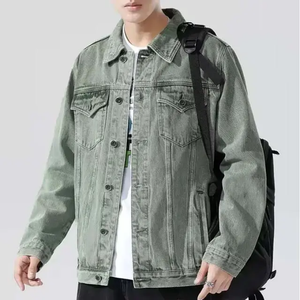 Wholesale Street Wear Breathable Casual Vintage Distressed Acid Washed <b>Denim</b> Jean <b>Jacket</b> for <b>Men</b> - Product Image 4
