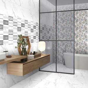 Carrelage mural blanc brillant moderne et minimaliste 300x600 pour les bureaux professionnels et les infrastructures de bâtiments commerciaux - Product Image 1