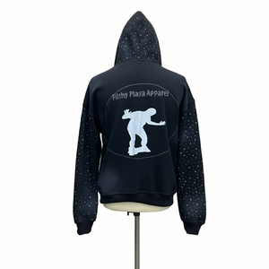 เสื้อฮู้ดซิปแบบสตรีทแวร์ประดับคริสตัลสั่งทำพิเศษสำหรับผู้ชาย พิมพ์โลโก้ตามสั่ง ทรงโอเวอร์ไซส์ ผ้าหนานุ่ม คุณภาพสูง ผลิตจากผ้าฝ้าย 100% - Product Image 5