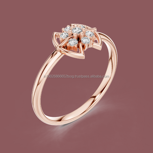 Anillo Moissanite Redondo 10K en Oro para Compromiso y Matrimonio - Product Image 1