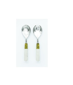 Ensemble de cuillères à salade en acier inoxydable de qualité supérieure pour une présentation de table de luxe avec poignée ergonomique et finition polie miroir - Product Image 2