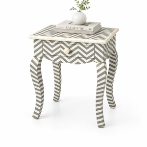 Luxury Handcrafted Bone Inlay & Resin Side <b>Table</b> Modern Artistic Accent <b>Table</b> for Living Room Bedroom & Hotel <b>Decor</b> - Product Image 1