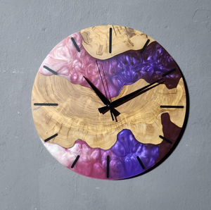 Reloj de pared decorativo de madera y resina epoxi para regalo y decoración del hogar. Reloj de alta calidad hecho a mano para restaurante y hotel. - Product Image 3