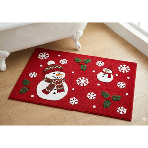 พรมเช็ดเท้ากันลื่นผ้าฝ้ายแท้ นุ่มสบาย ตกแต่งห้องน้ำสไตล์คริสต์มาส สำหรับใช้ในบ้าน - Product Image 1