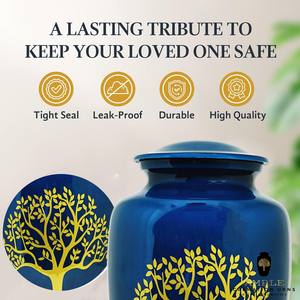 Urne funéraire écologique de style européen Tree Life pour cendres humaines adultes |   Médaillon commémoratif en métal au design personnalisable, 200 pouces cubes - Product Image 4