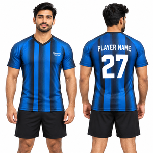 Nouvelle arrivée, maillot de football personnalisé pour adultes, design personnalisé, 100% polyester, haute qualité, couleur et logo personnalisés, séchage rapide, été - Product Image 2