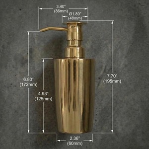 Distributeur de lotion mural en métal doré simple, idéal pour la salle de bain élégante, accessoire pompe à savon ou à lotion pour les mains - Product Image 2