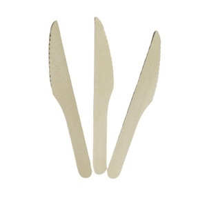 Couteau de cuisine en bois 160 mm, écologique, compostable, biodégradable, recyclable, jetable pour les fêtes - Product Image 1