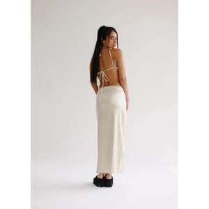 Vestido largo sexy para mujer con cuello halter cruzado, sin mangas, espalda descubierta, ajustado, elegante, para fiesta - Product Image 5