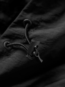 Men's Black Hooded Windproof Puffer <b>Jacket</b> <b>With</b> Zipper Regular Fit Casual Style Polyester Shell <b>Fleece</b> <b>Lining</b> Autumn Wear - Product Image 5