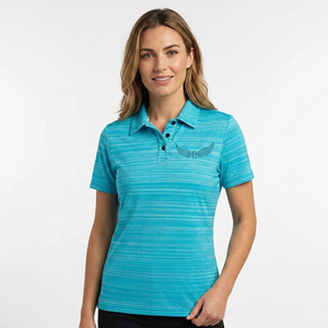 Polo en tricot rayé bleu pour homme, manches courtes, logo brodé, décontracté, respirant, 100% polyester - Product Image 4