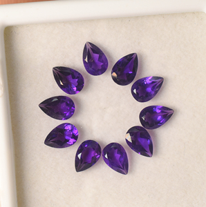 Ametiste violette naturelle, taille poire goutte d'eau, 6x4 mm et 9x6 mm, pierres précieuses en vrac pour la création de bijoux - Product Image 2
