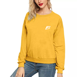 Sudadera con Capucha de Algodón Tejido para Mujer, Estilo Formal, Personalizada, con Logotipo Frontal, Color Sólido, Cuello Redondo - Product Image 5